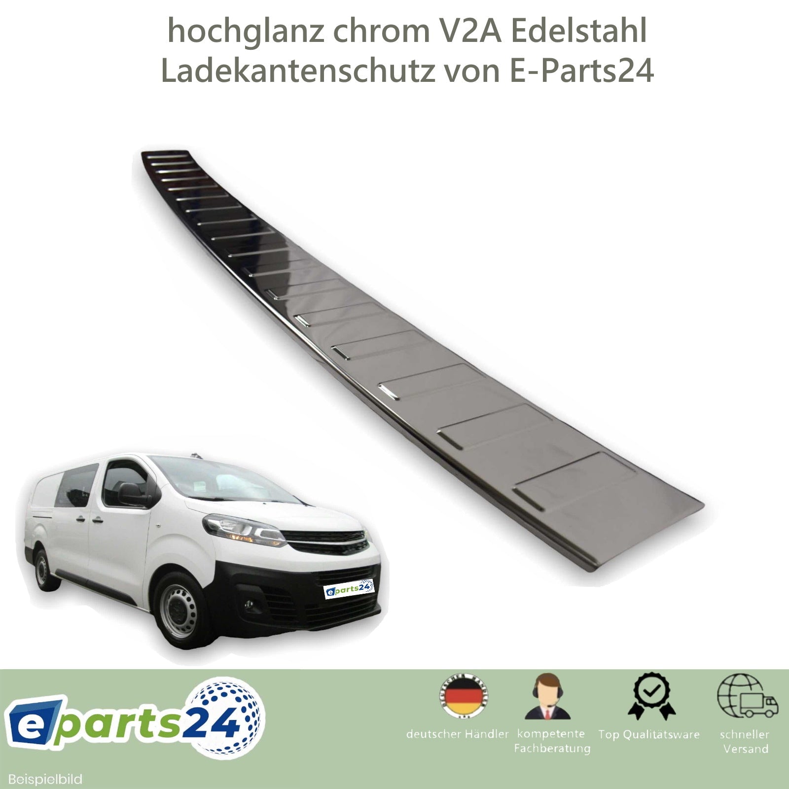 Loading sill protection rear protection for Opel Vivaro C III from 2019 stainless steel gloss 