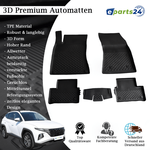 Car mats floor mats Premium TPE for Hyundai Tucson NX4 from 2020- 5-piece mat set