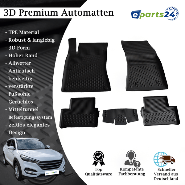 Automatten Fußmatten Premium TPE für Hyundai Tucson TL 2015-2020 5tlg. Mattenset