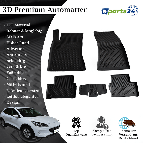 Car mats floor mats Premium TPE for Ford Kuga 3 III from 2019- 5-piece mat set