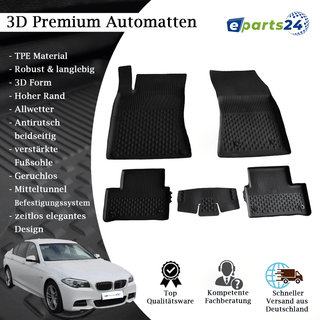 Automatten Fußmatten Premium TPE für BMW 5er F10 Limo F11 Touring 5tlg. Matten