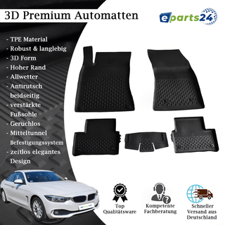 Automatten Fußmatten Premium TPE für BMW 4er F36 Gran Coupe 5tlg. Mattenset