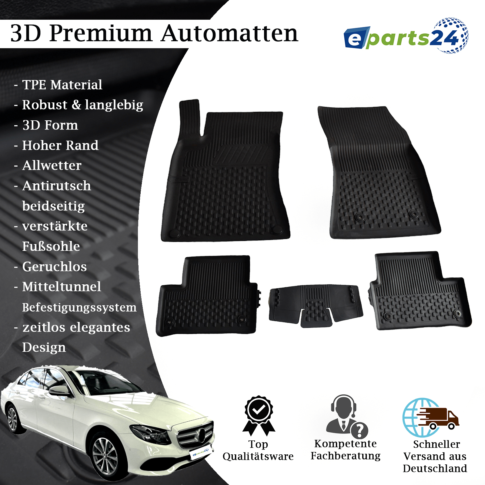 Automatten Fußmatten Premium TPE für Mercedes E-Klasse S213 W213
