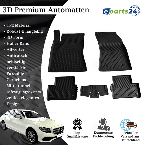 Car mats floor mats Premium TPE for Mercedes E-Class S213 W213 from 2016- 5pcs.