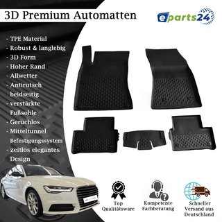 Car mats floor mats Premium TPE for Audi A6 4G C7 Limo Avant 2011-2018 5-piece set