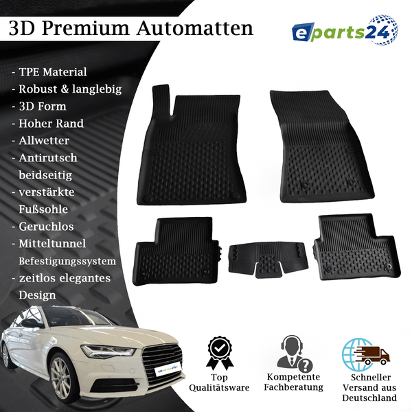 Automatten Fußmatten Premium TPE für Audi A6 4G C7 Limo Avant 2011-2018 5tlg.Set