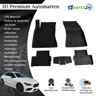 Automatten Fußmatten Premium TPE für Mercedes CLA C118 ab 2019 5tlg. Set schwarz