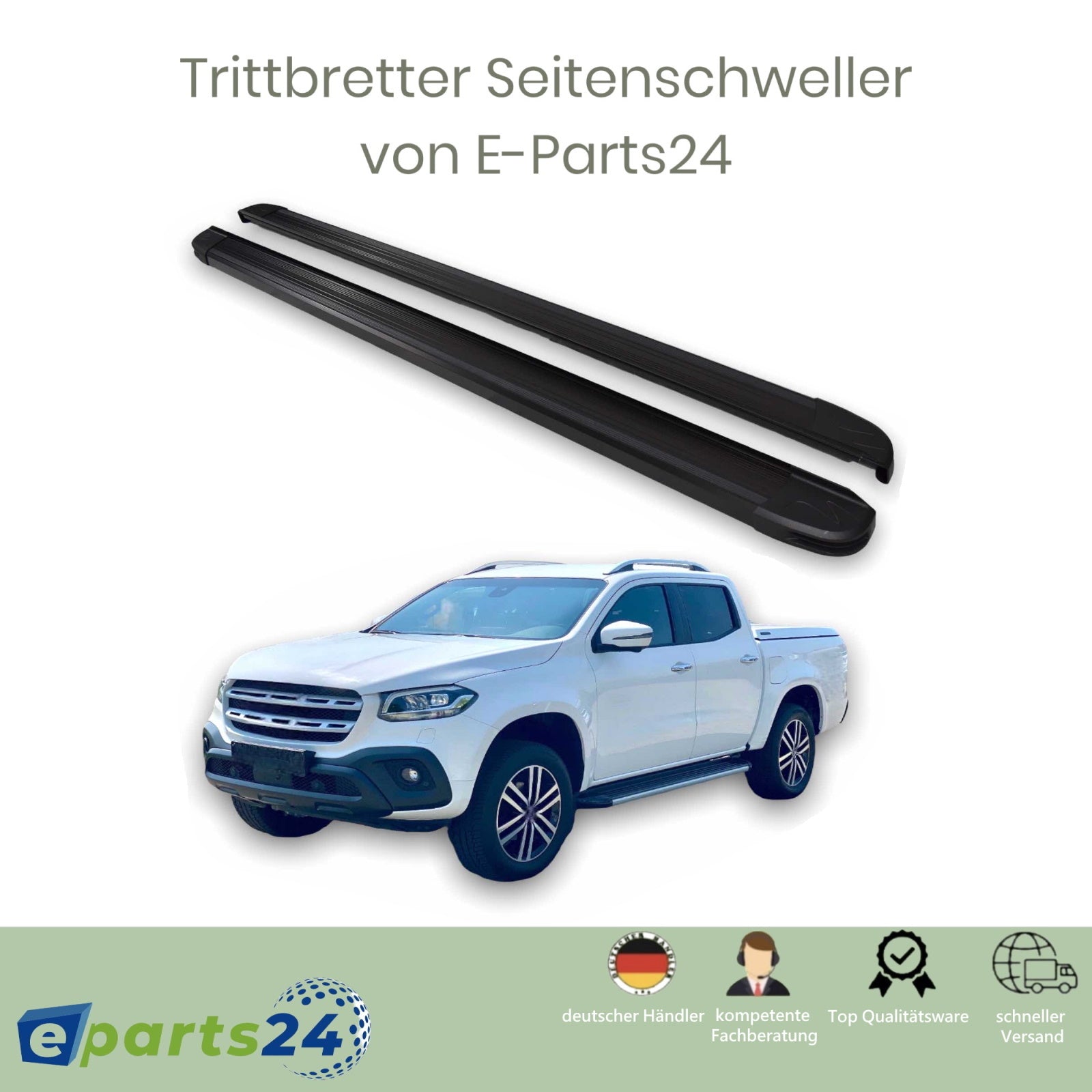 Trittbretter Schweller für Mercedes-Benz X-Klasse W470 2017-2021 schwa –  E-Parts24
