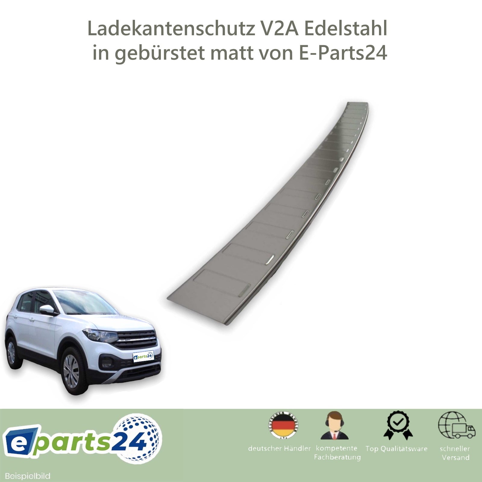 Ladekantenschutz Edelstahl, CHROM - MATT, für VW T-Cross