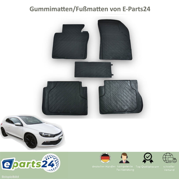 Automatten Fußmatten Gummimatten für VW Scirocco 2008-2017 schwarz 5 teilig Set