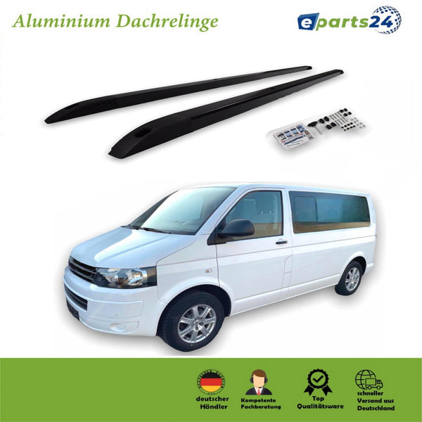 Dachreling bündig aufliegend Sport für VW T5 ab 2003- langer Radstand L2 schwarz