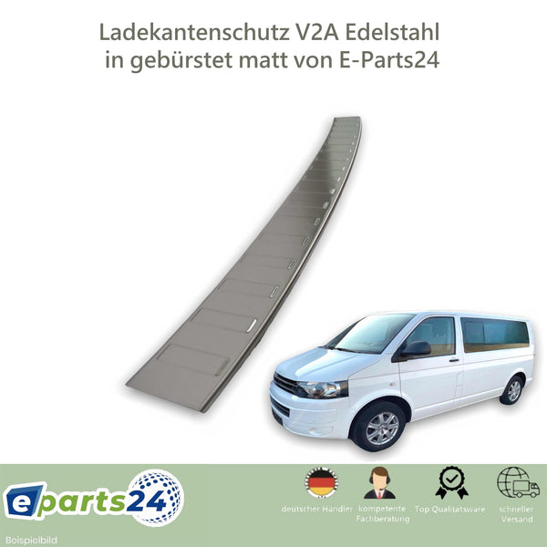 Loading sill protection rear protection for VW T5 2003-2015 bevelled stainless steel brushed 