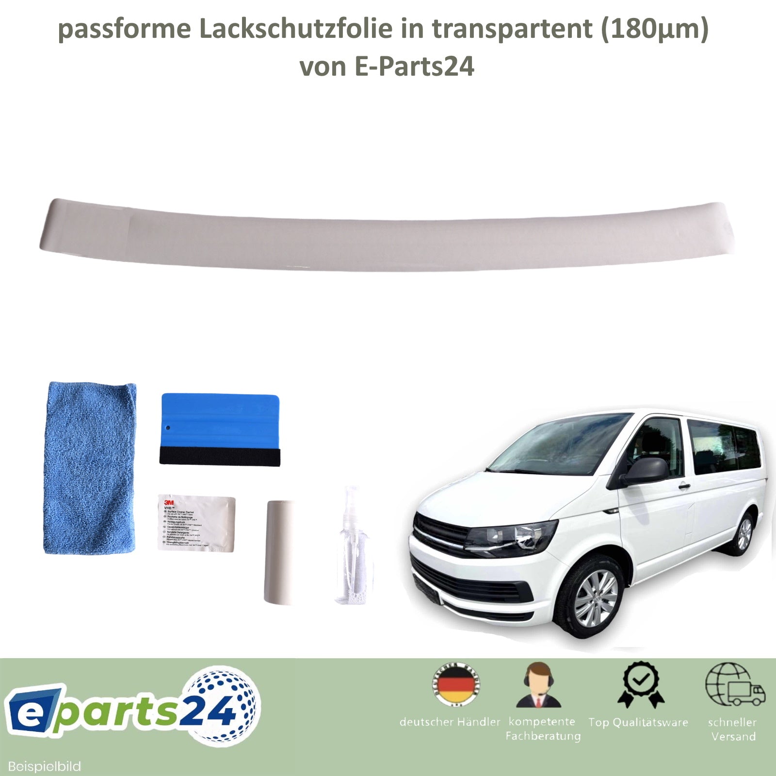 Loading sill protection paint protection film for VW T6 Multivan Caravelle 2015- transparent