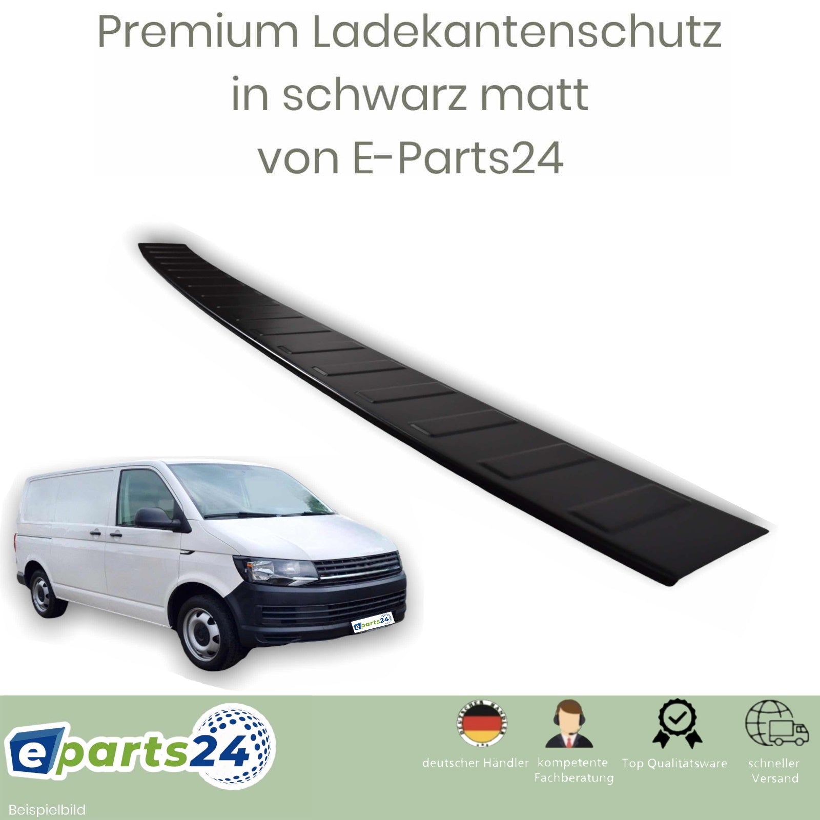 Ladekantenschutz mit Abkantung Edelstahl schwarz hochglanz passend für VW  T6