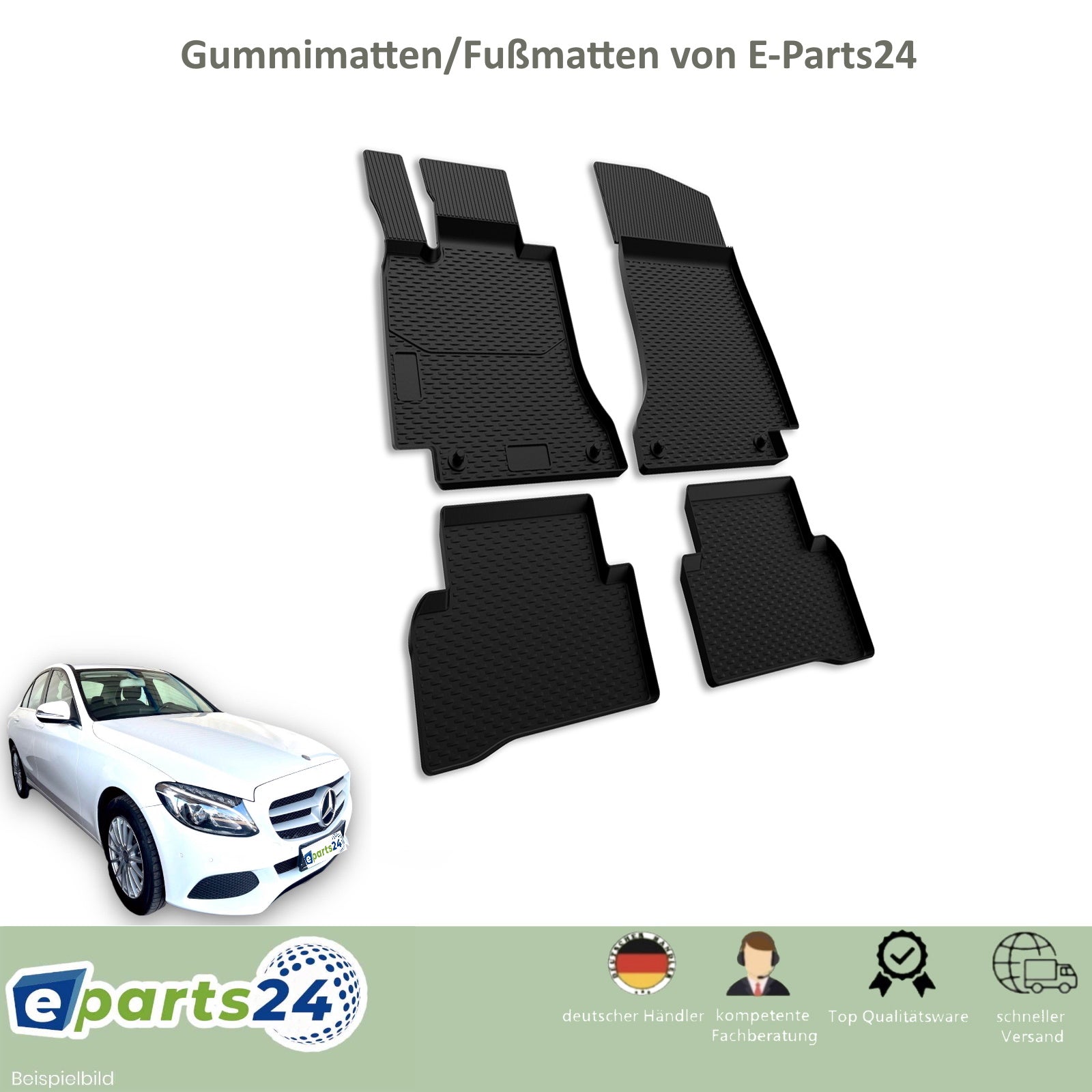 Automatten Fußmatte 3D Gummimatten für Mercedes C-Klasse W205 S205 ab 2014- 4tlg