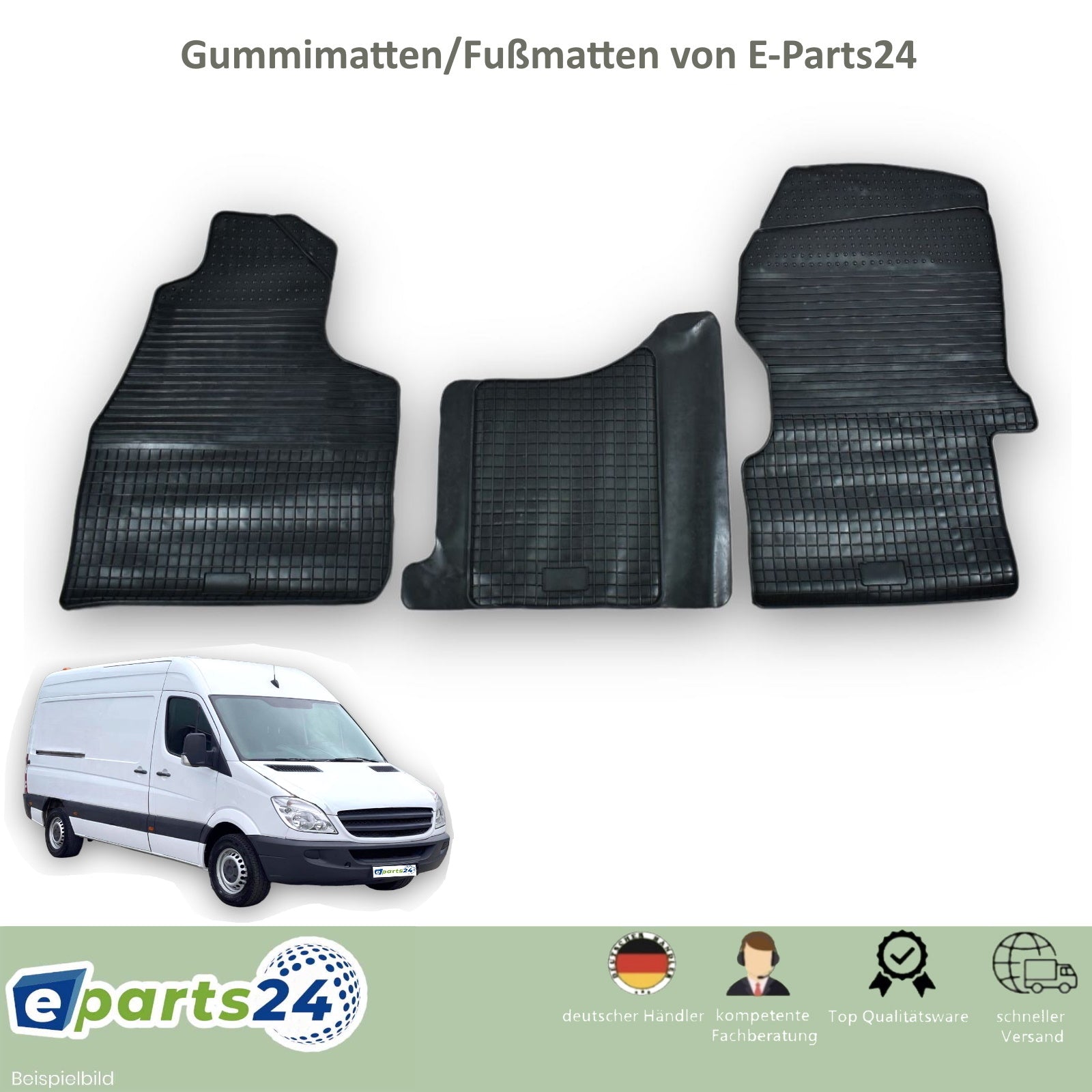 Automatten Fußmatten Gummimatten für Mercedes Sprinter W906 2006-2018 3tlg. Set