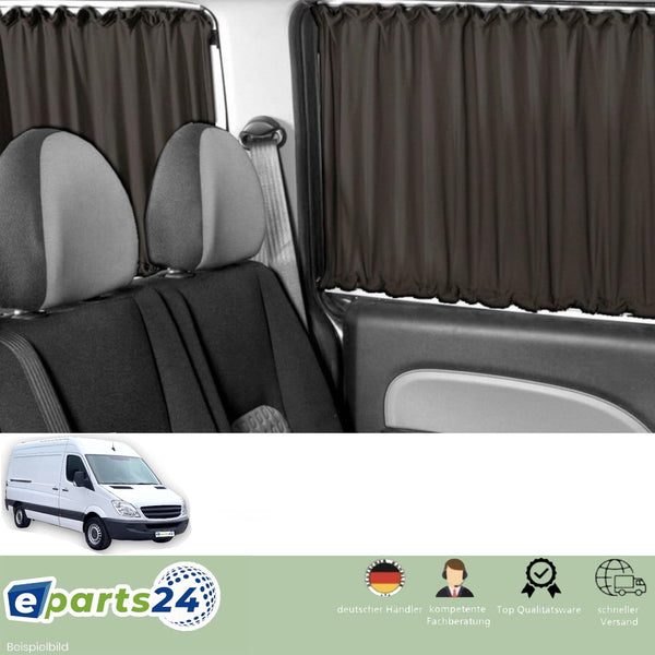 Custom made curtains for Mercedes Sprinter W906 2006-2018 medium black 12pcs.